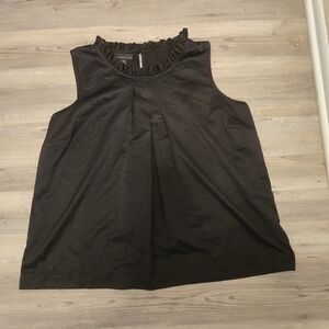 Black Sleveless Pleated Front Blouse SizeXL